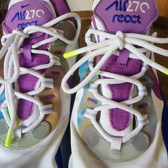 Nike Air Max 270 React Easter White Purple Nebula CW0630-100 Men's Sz 11.5 - Picture 11 of 15